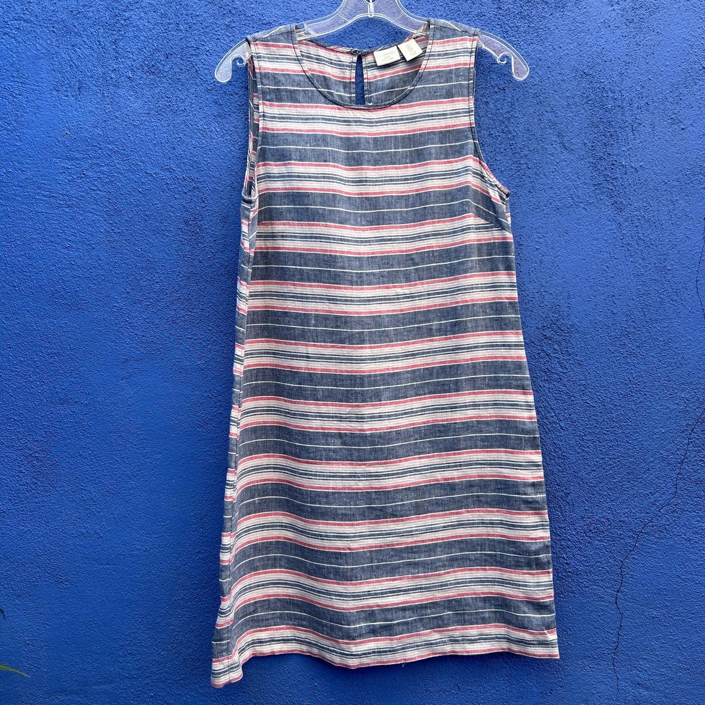 st tropez striped linen sleeveless dress