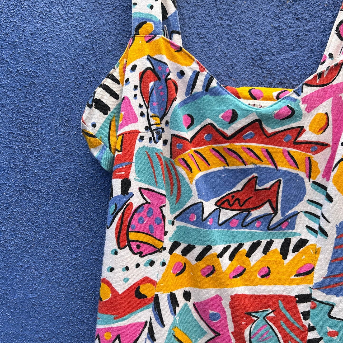 vintage 80s viva la wombat cotton dress