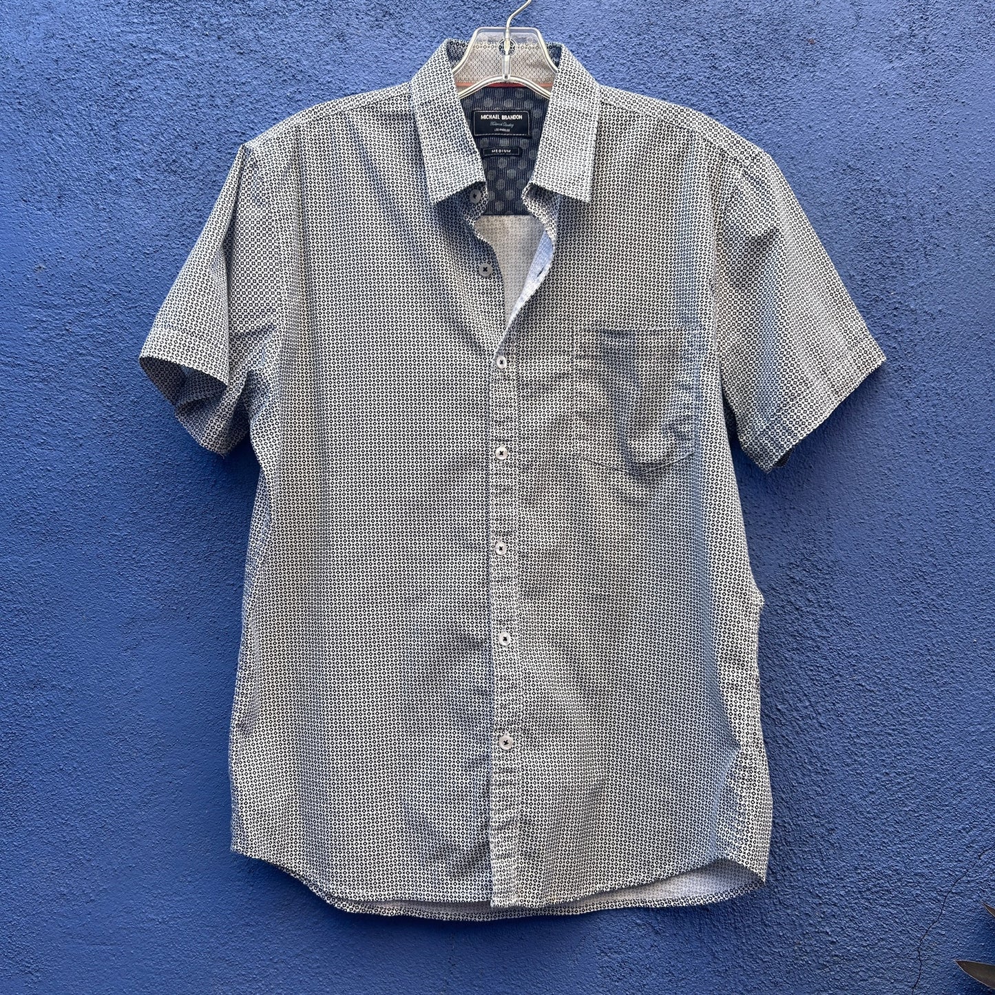 michael brandon los angeles short sleeve button up