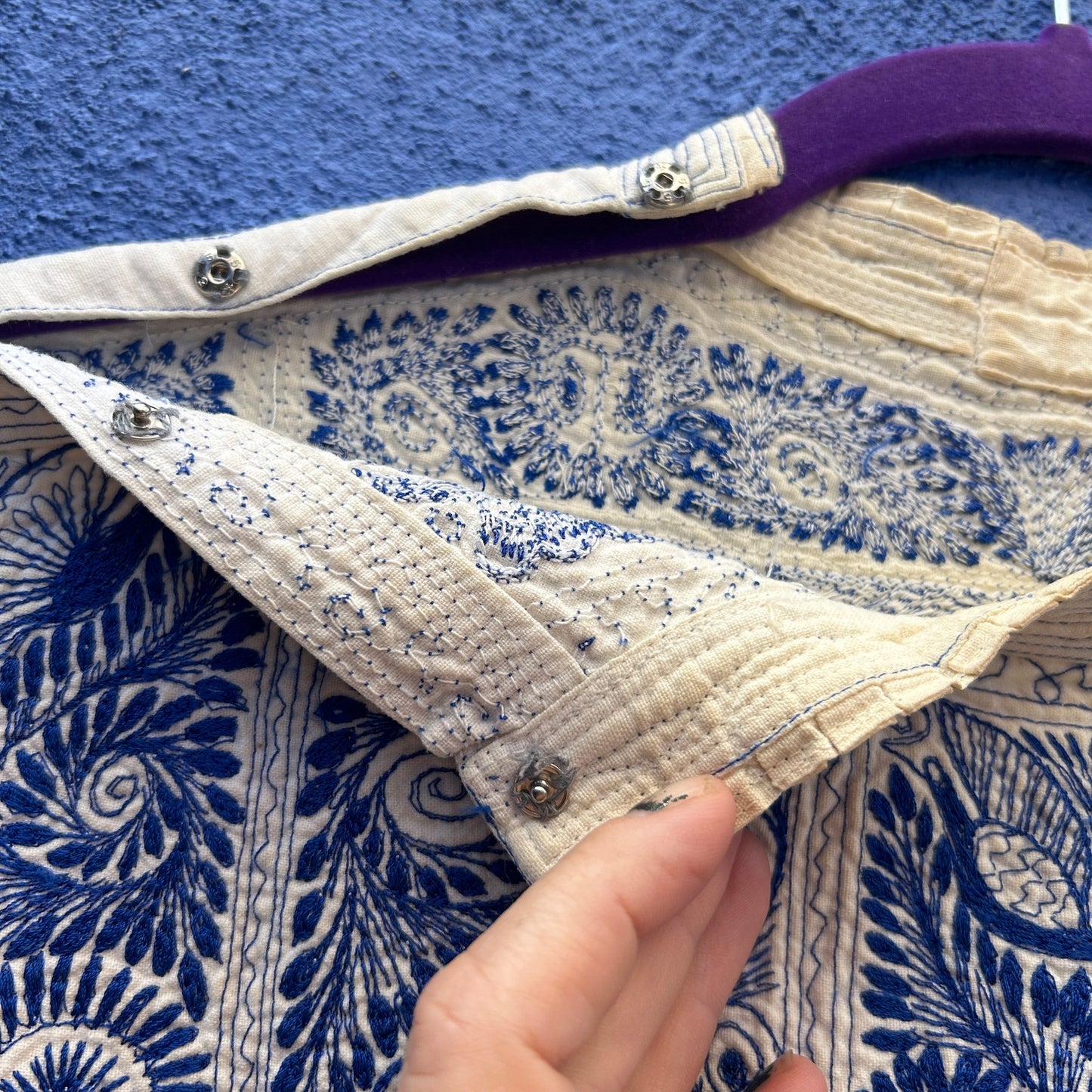 vintage cotton mexican embroidered peasant top