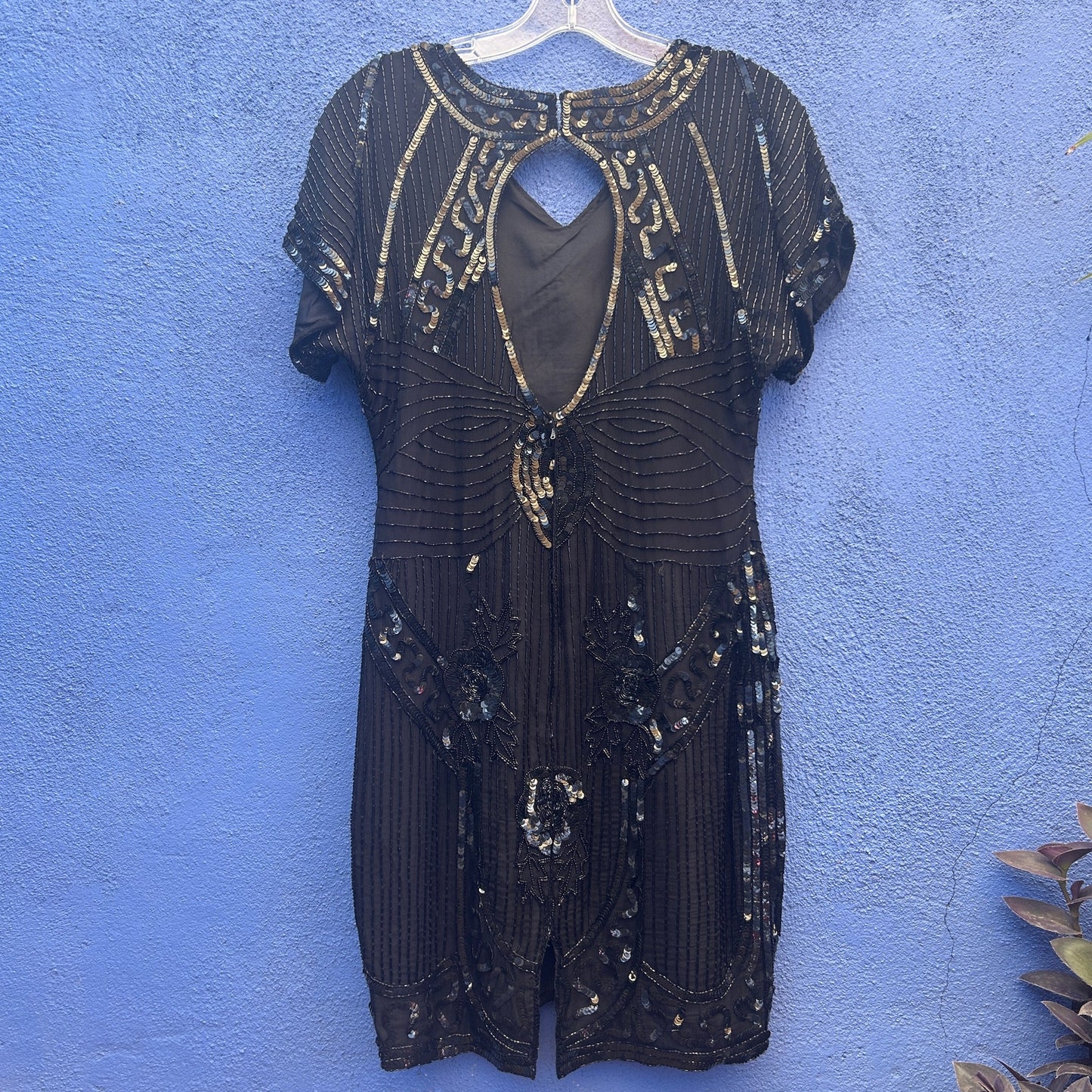 vintage stenay silk beaded cocktail dress