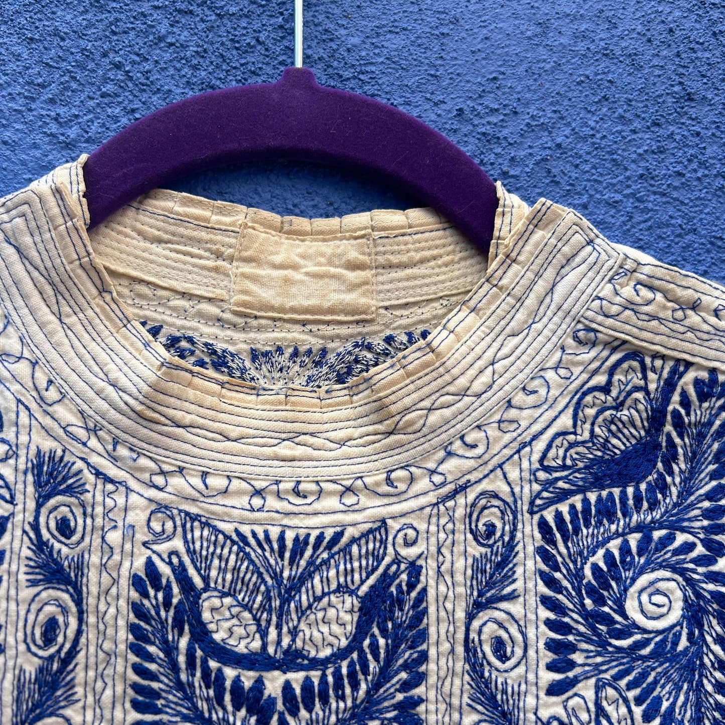 vintage cotton mexican embroidered peasant top