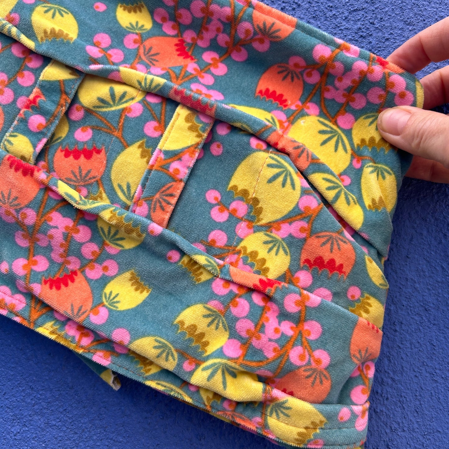 solin designs repurposed vintage fabric handmade handbag wristlet - nwt