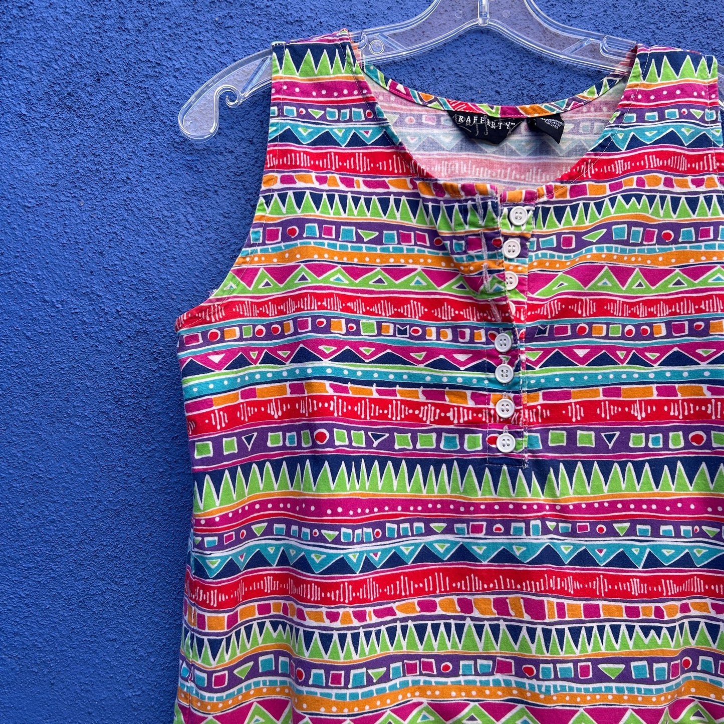 vintage 80s 90s rafferty sleeveless market dress