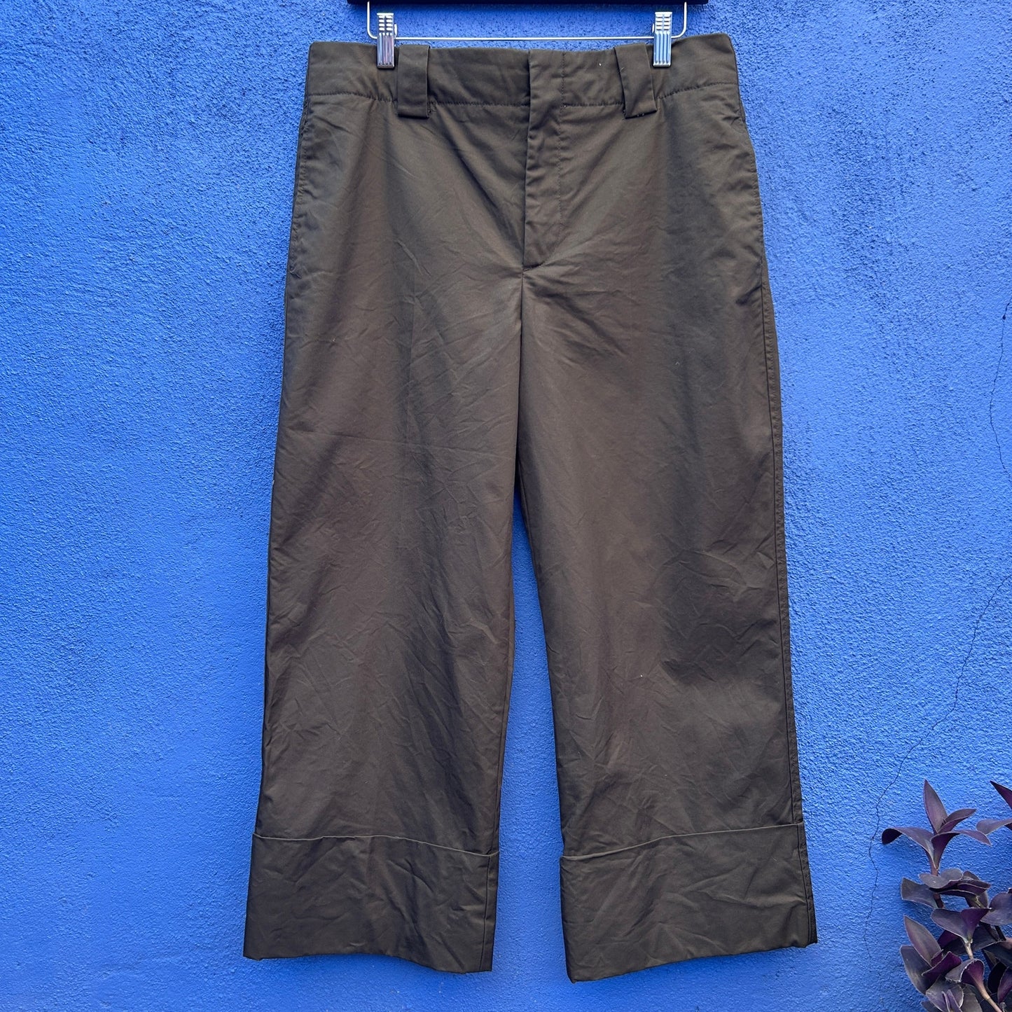 zara cropped high waist wide leg trouser