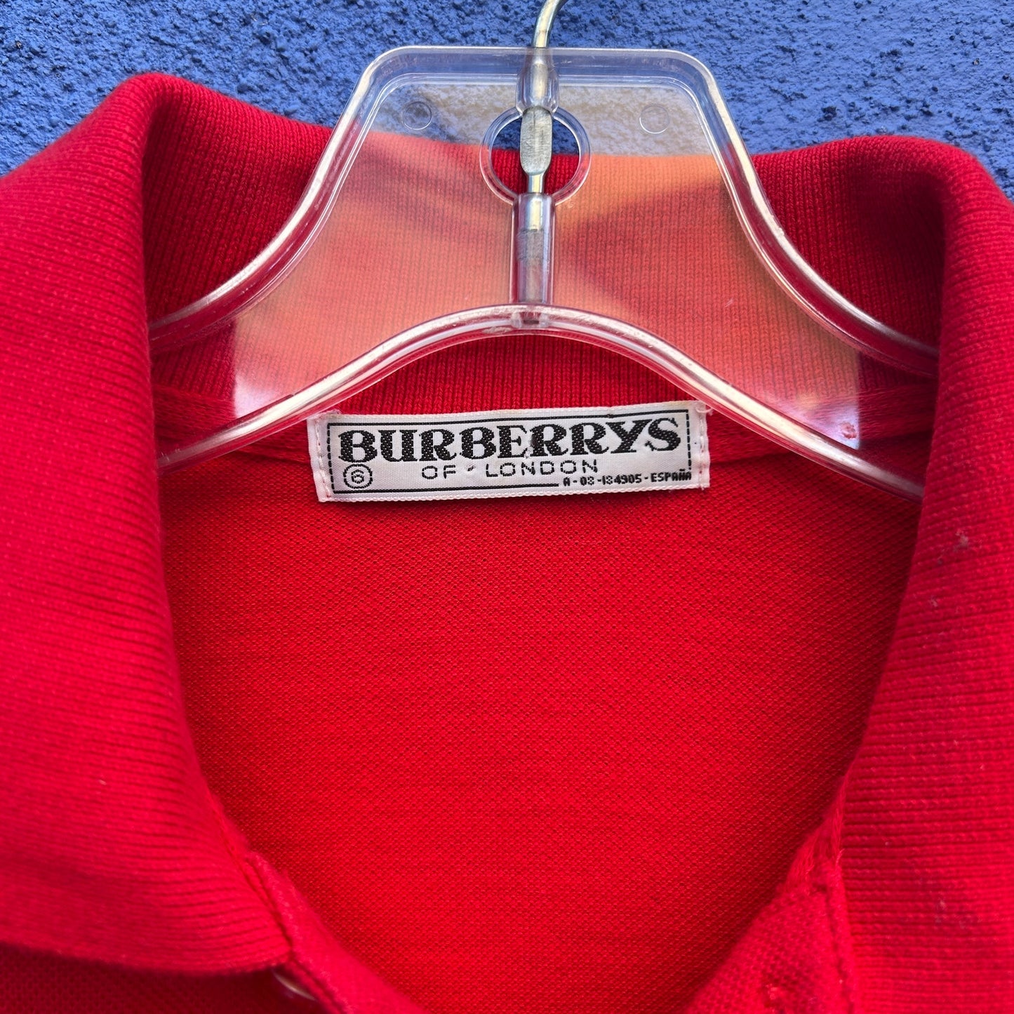 vintage burberry's of london red polo shirt