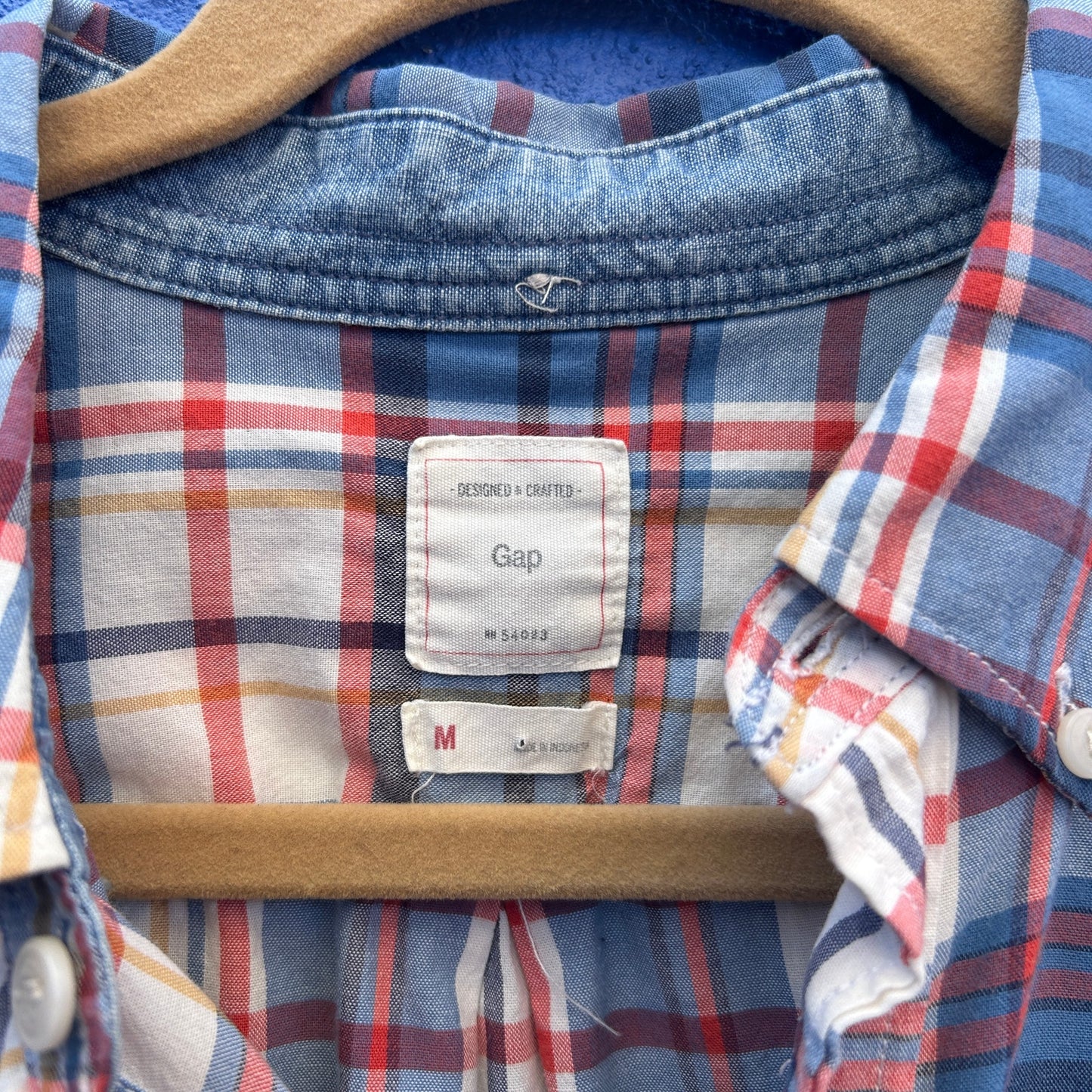 vintage gap plaid cotton button down