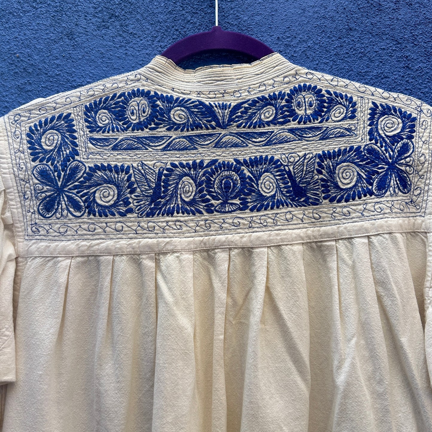 vintage cotton mexican embroidered peasant top