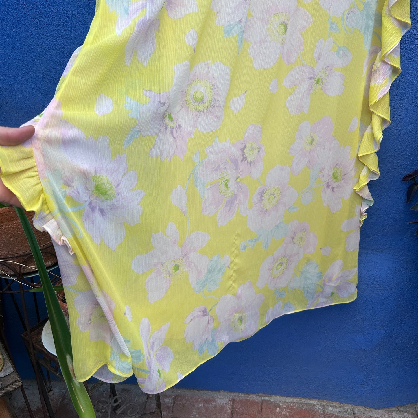 h&m yellow floral maxi dress