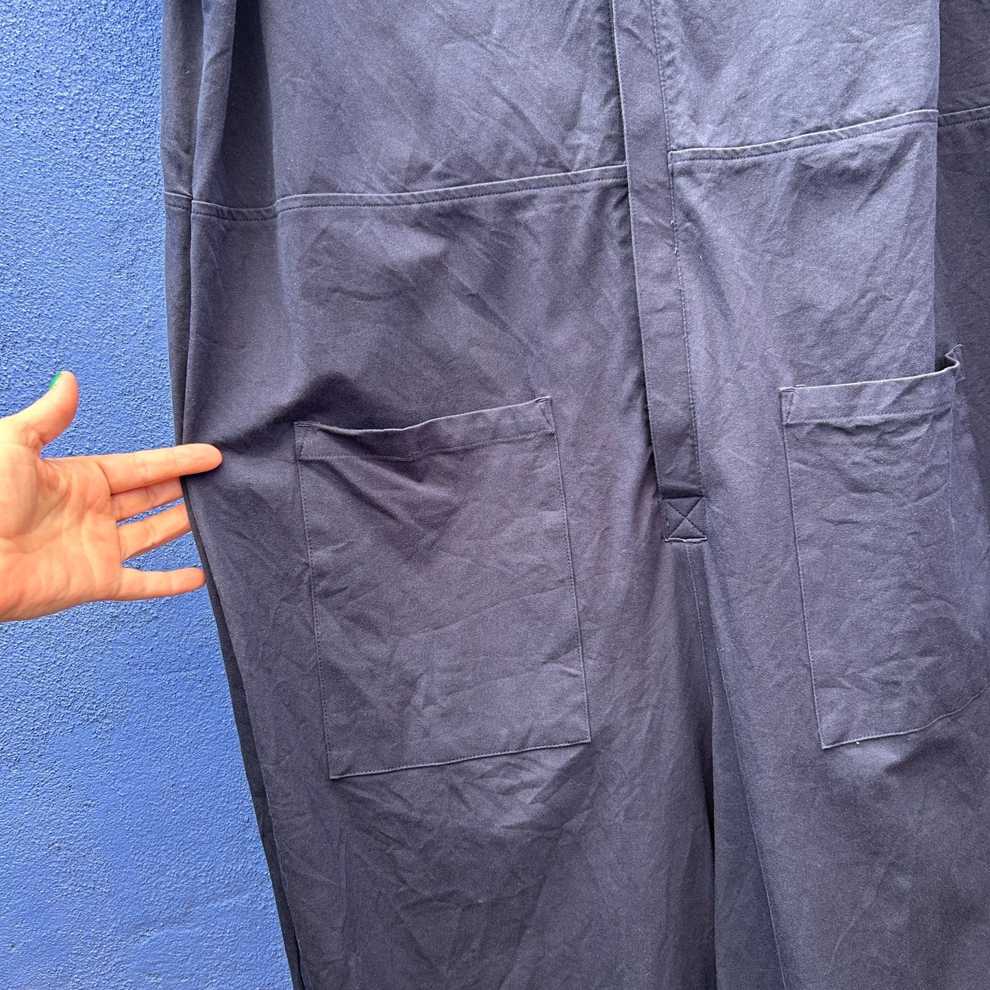 universal standard navy kate twill short sleeve jumpsuit