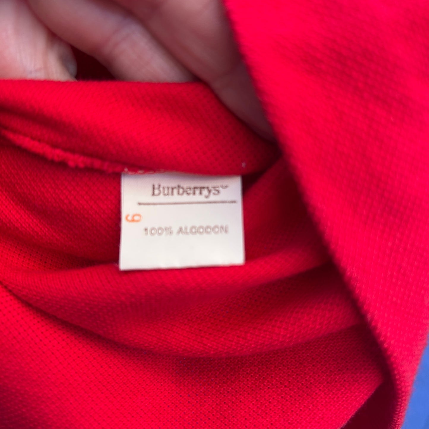 vintage burberry's of london red polo shirt