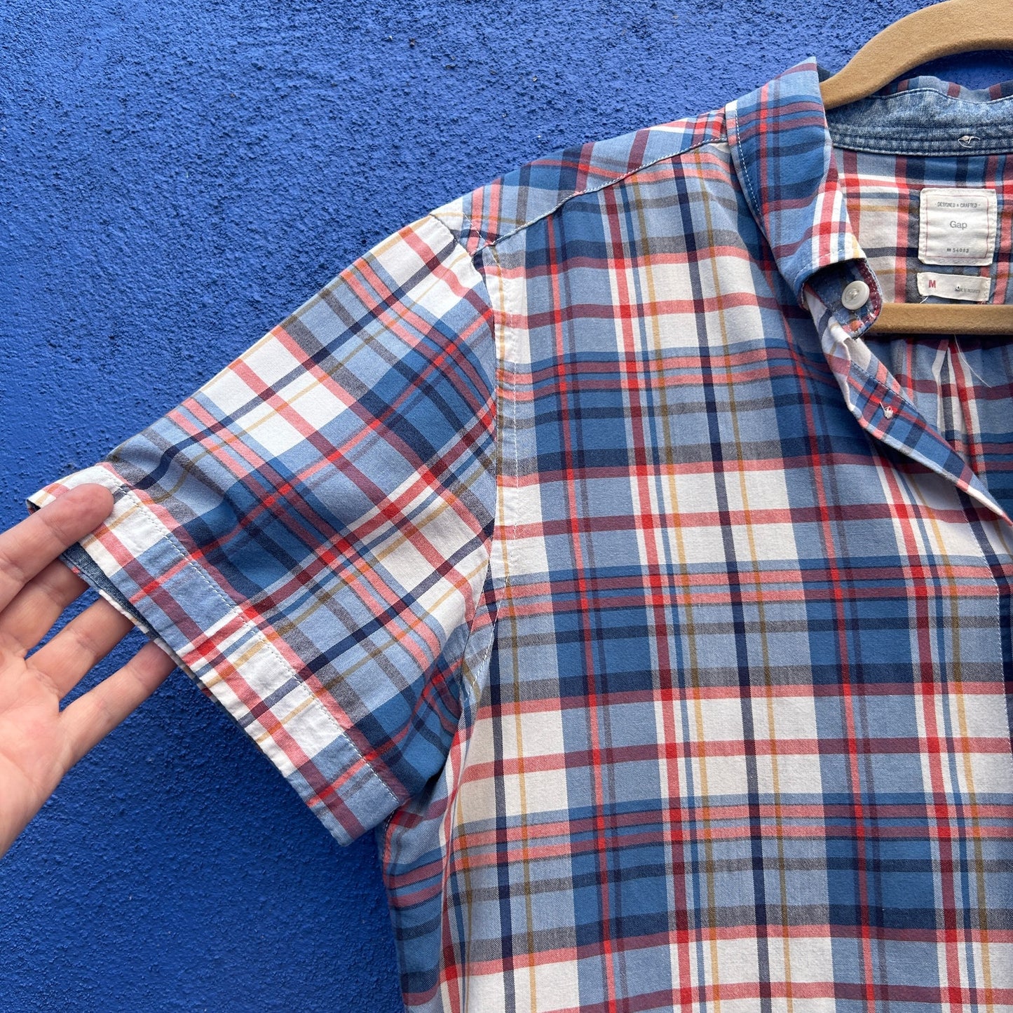 vintage gap plaid cotton button down