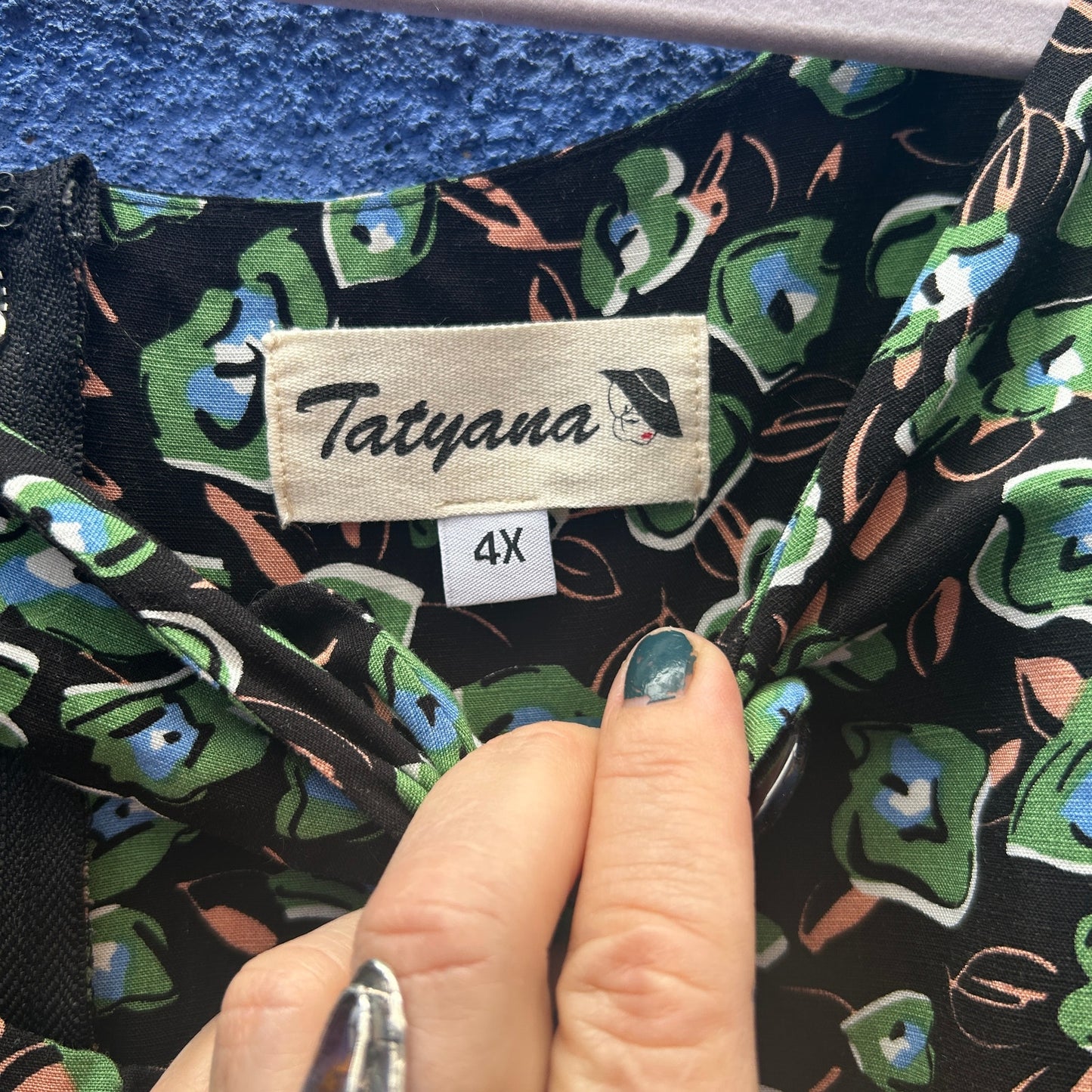 tatyana abstract floral print linen blend dress