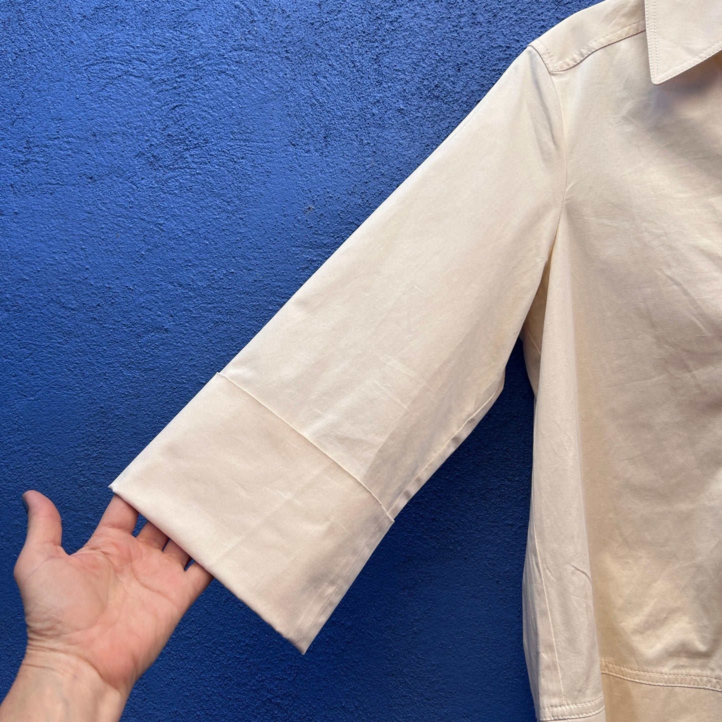 rebecca taylor cream cotton blend popover shirtdress tunic