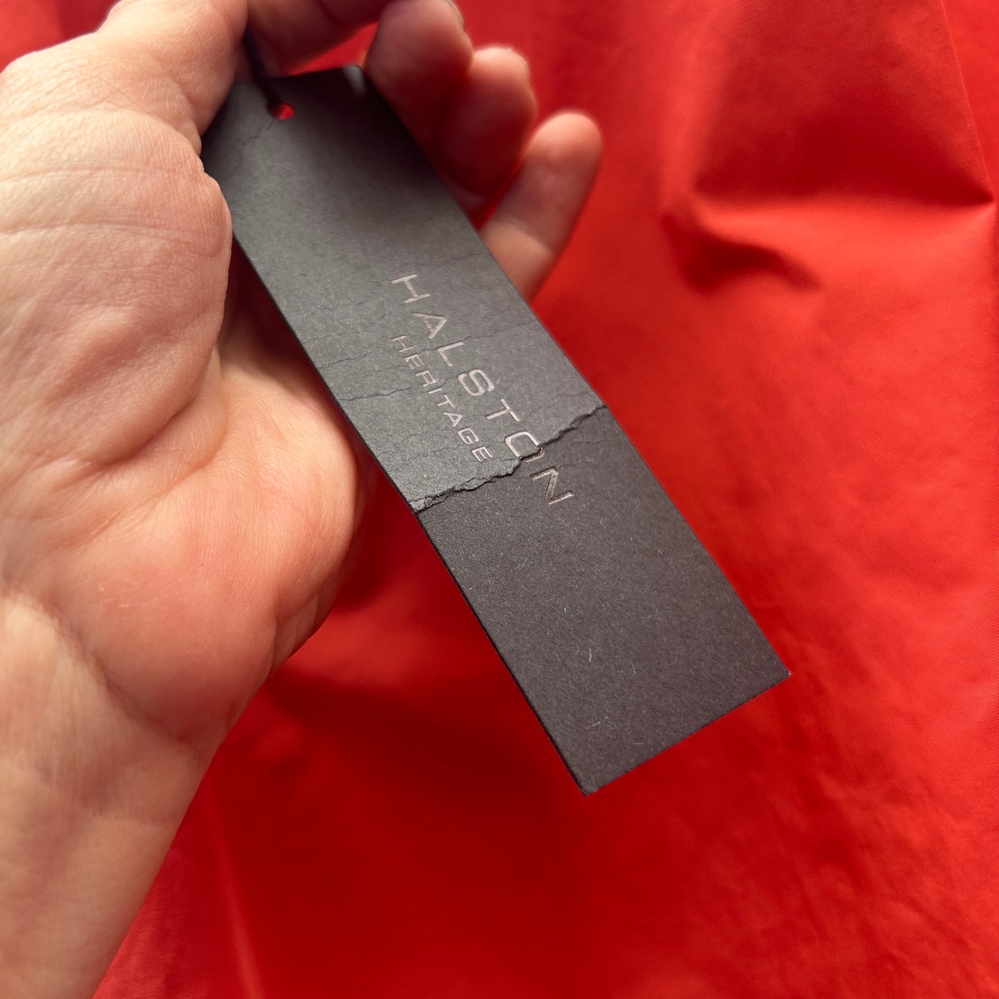 halston heritage orange poly nylon elastic waist skirt - NWT