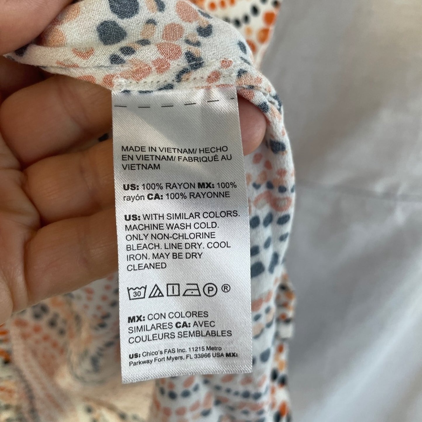 Chico's Abstract Dot Dolman Sleeve Shift Dress