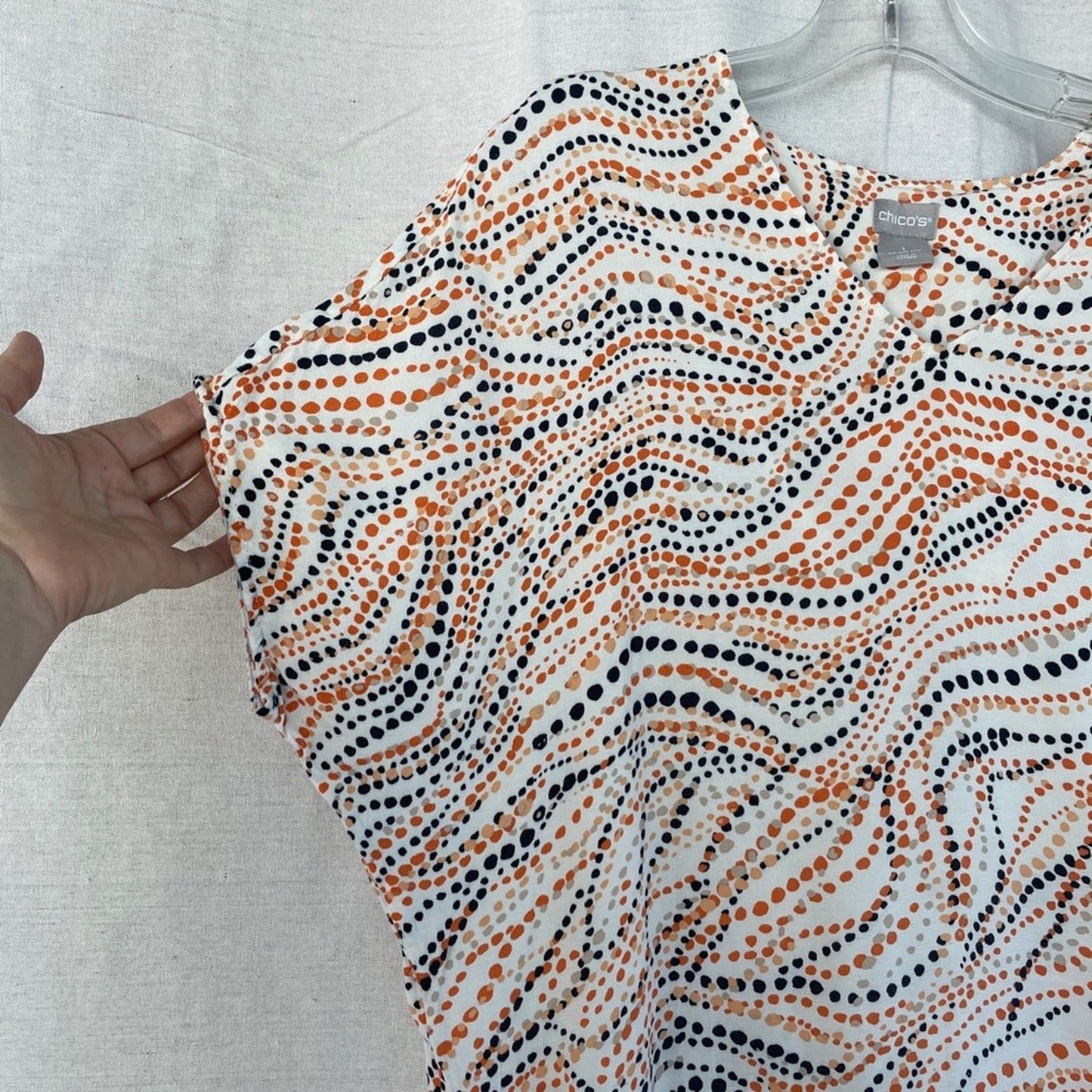 Chico's Abstract Dot Dolman Sleeve Shift Dress