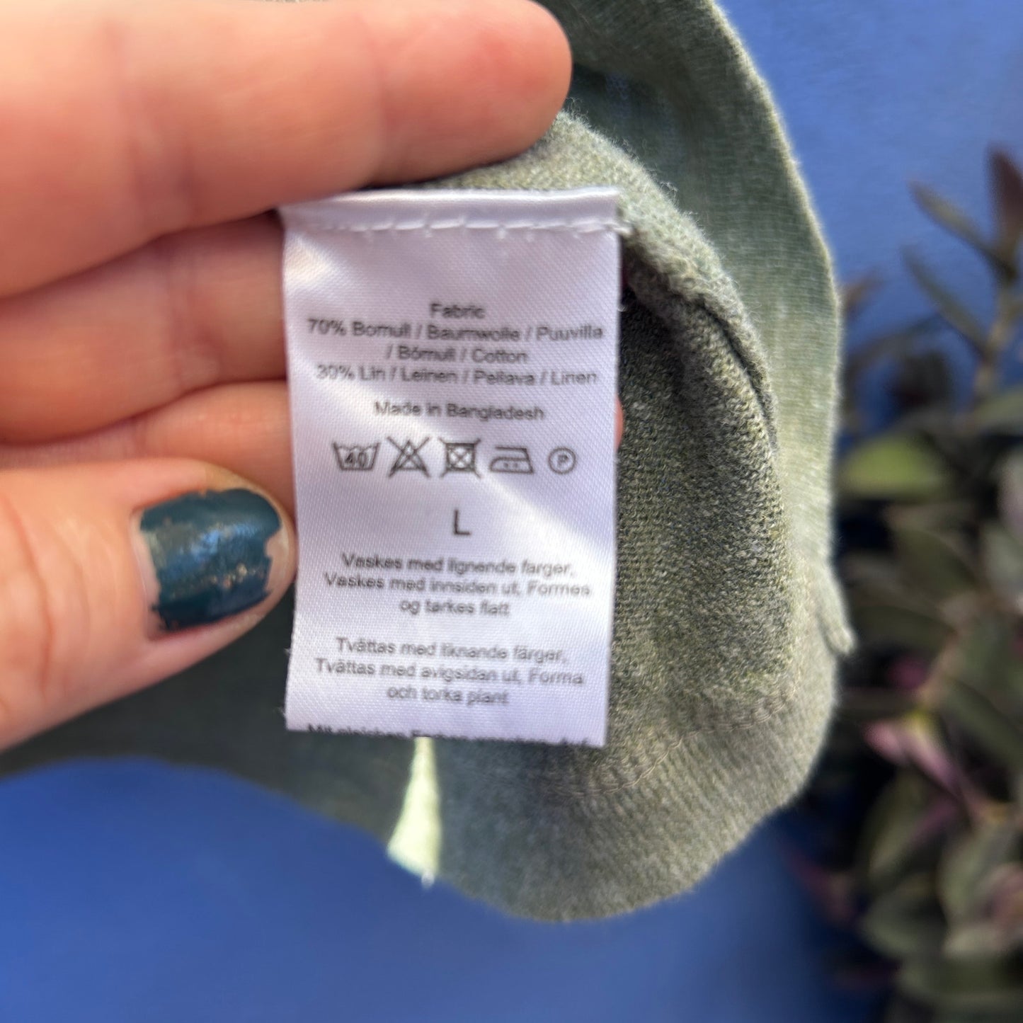 dressman linen blend raglan knit long sleeve pop over top