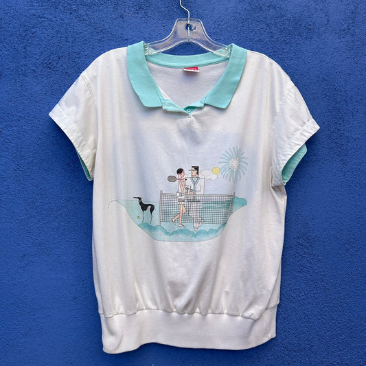 vintage 80s tail tennis top