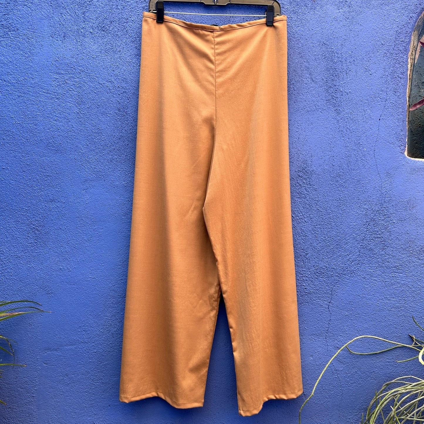 shaina mote tan wide leg wool blend tie pant - nwt