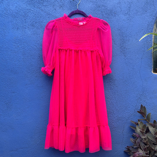divided hot pink vintage nighty babydoll dress