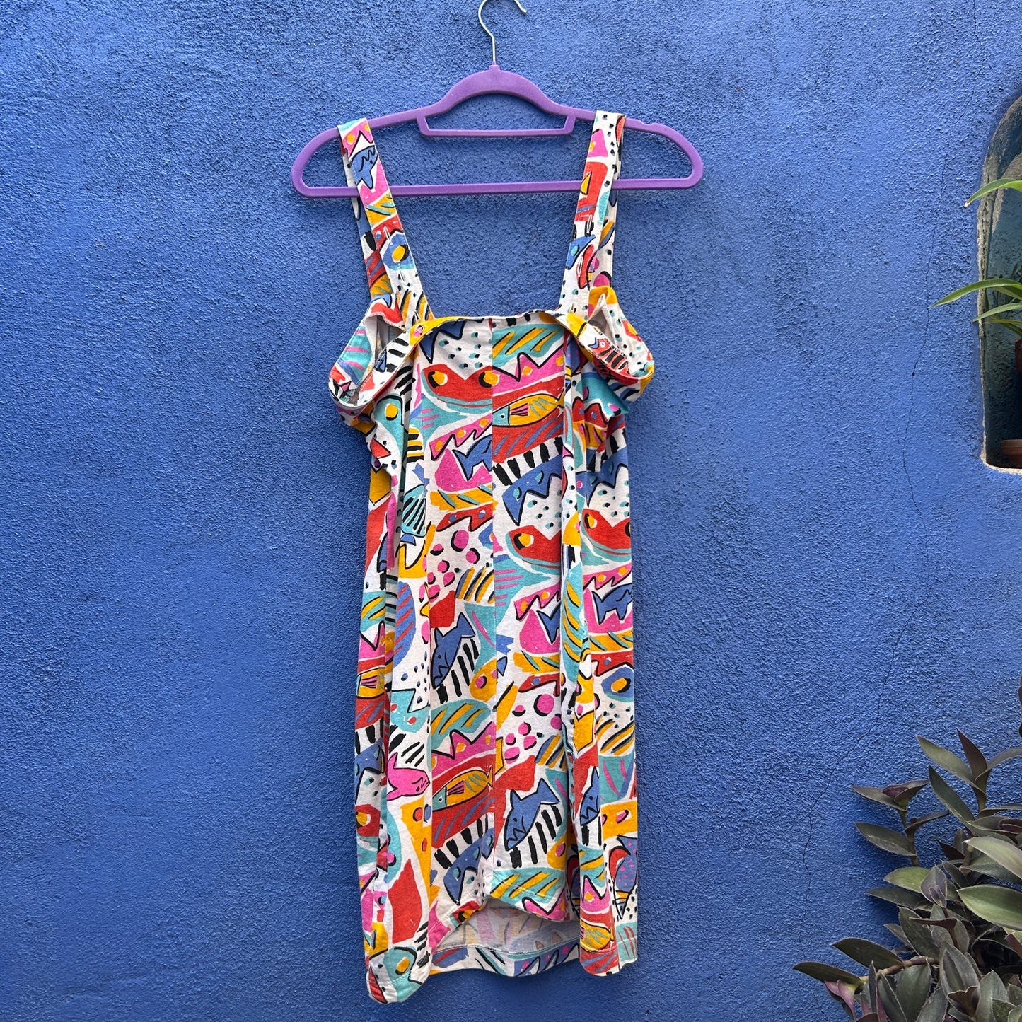 vintage 80s viva la wombat cotton dress