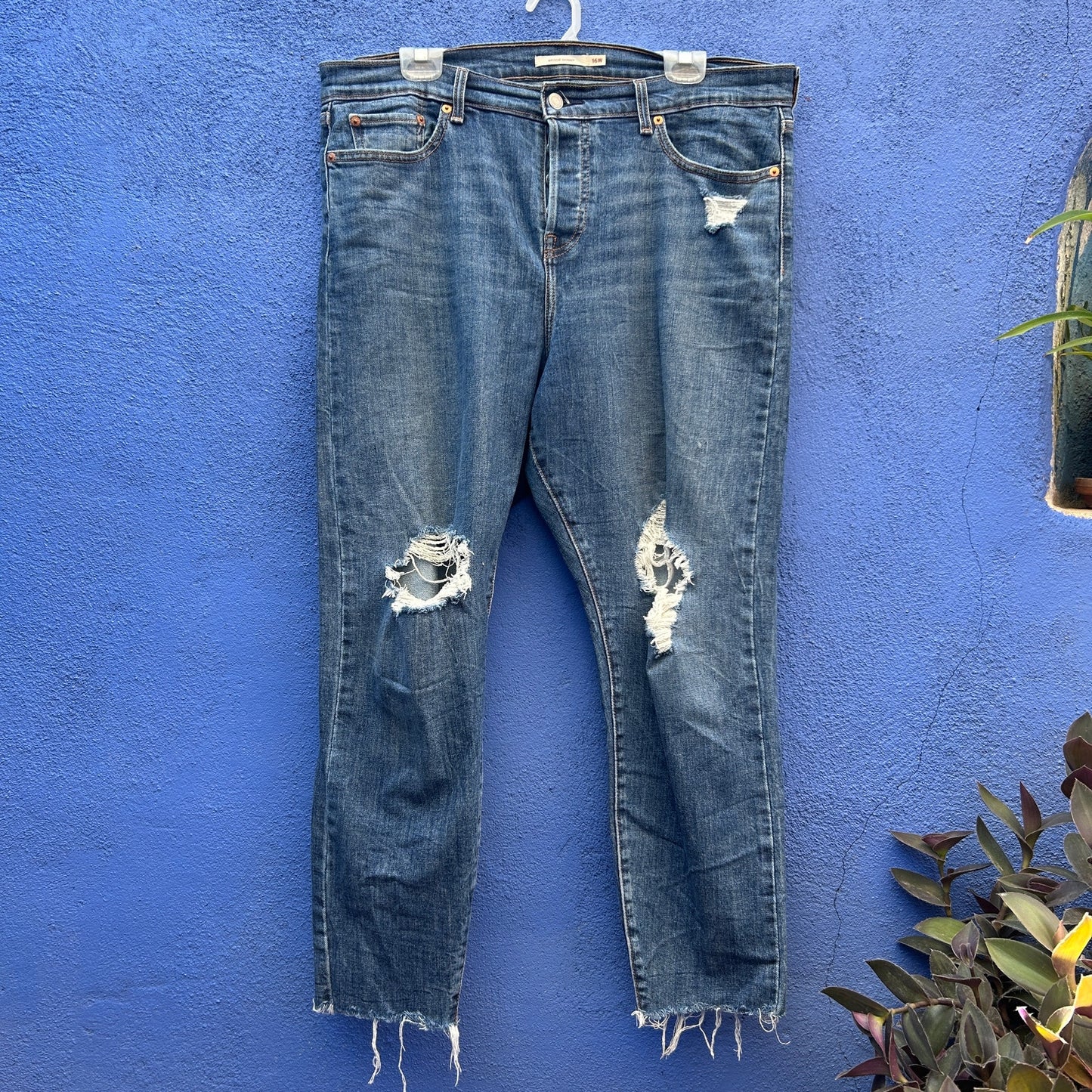 levi's wedgie skinny distressed cropped jeans