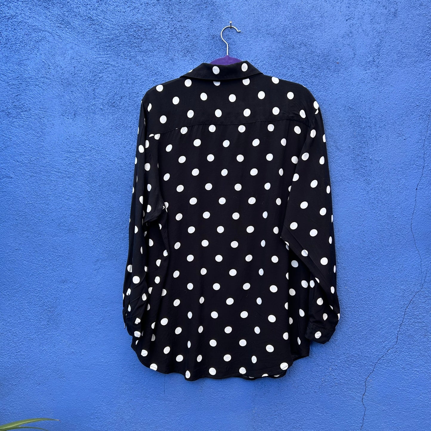 vintage 90s y2k limited express rayon polka dot button up