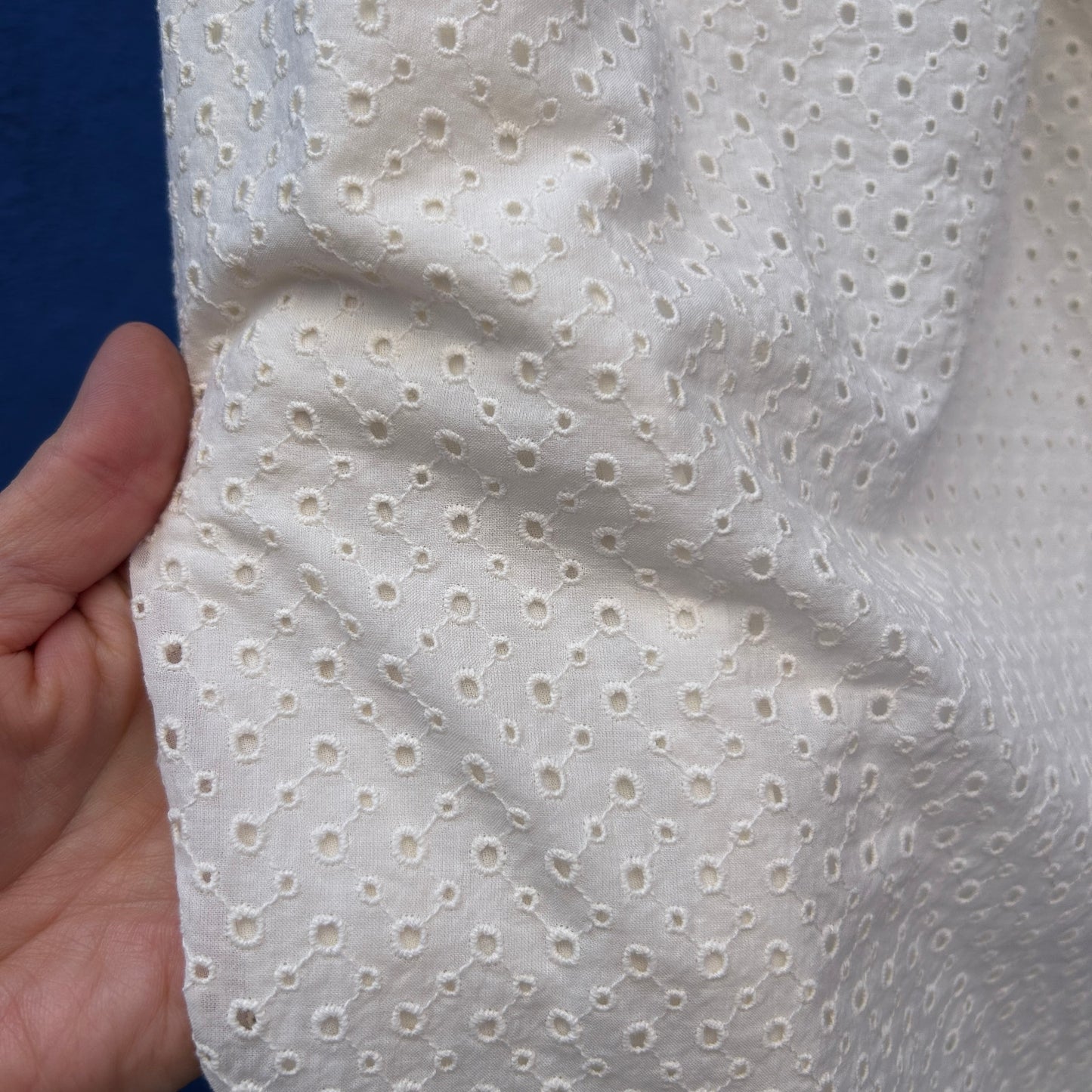 cream eyelet cotton sundress with keyhole tie details