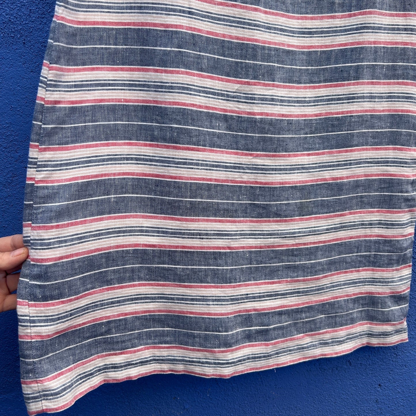 st tropez striped linen sleeveless dress