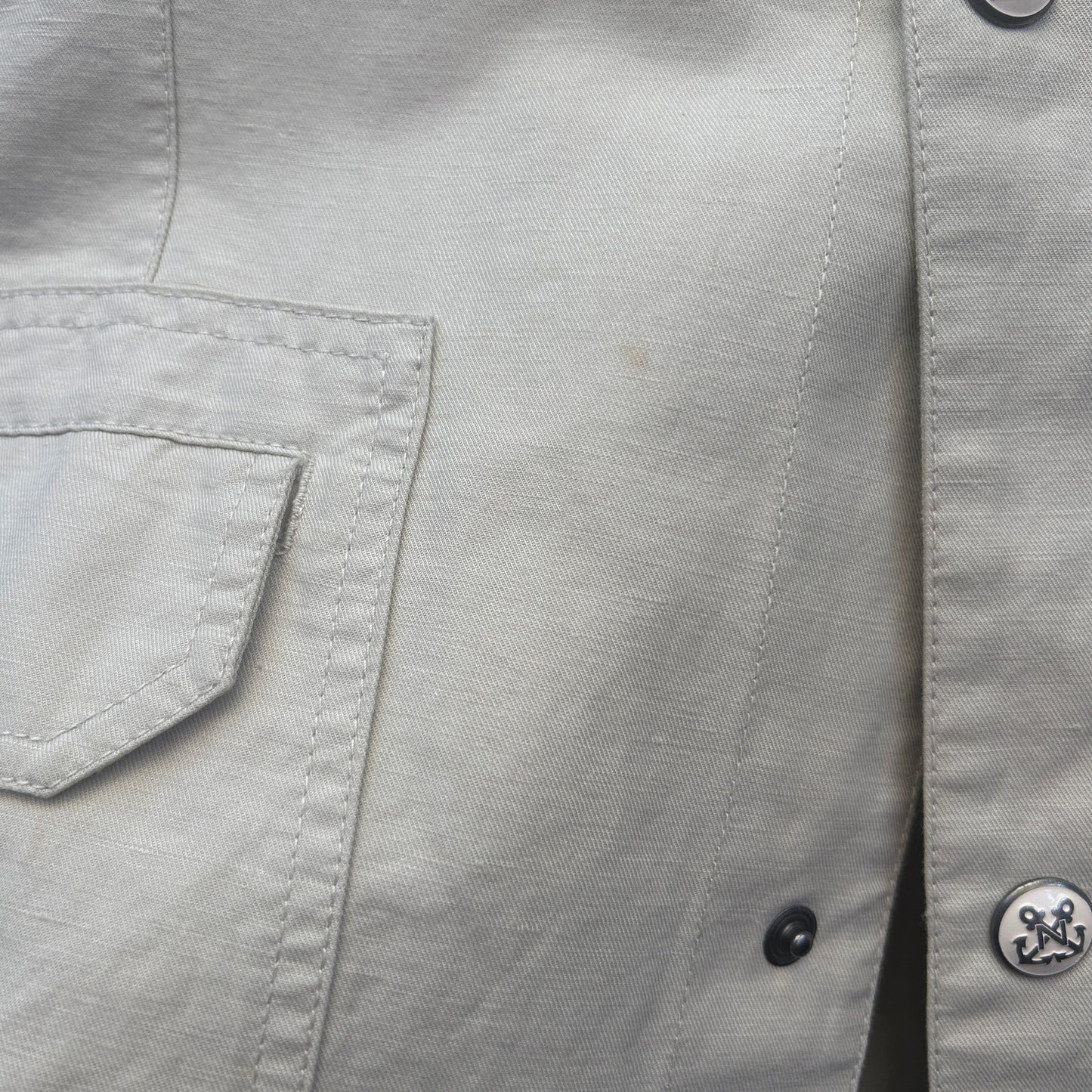 nautica beige cotton linen blend chore coat