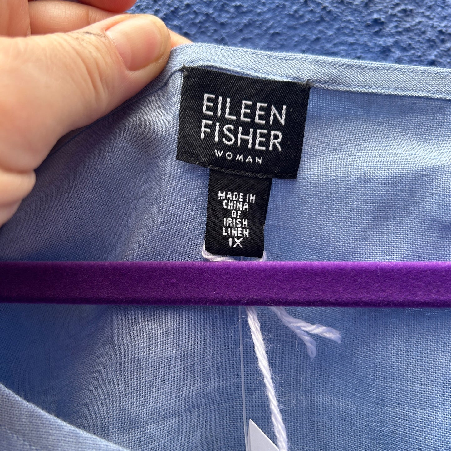 eileen fisher women light blue irish handkerchief linen tank - nwt