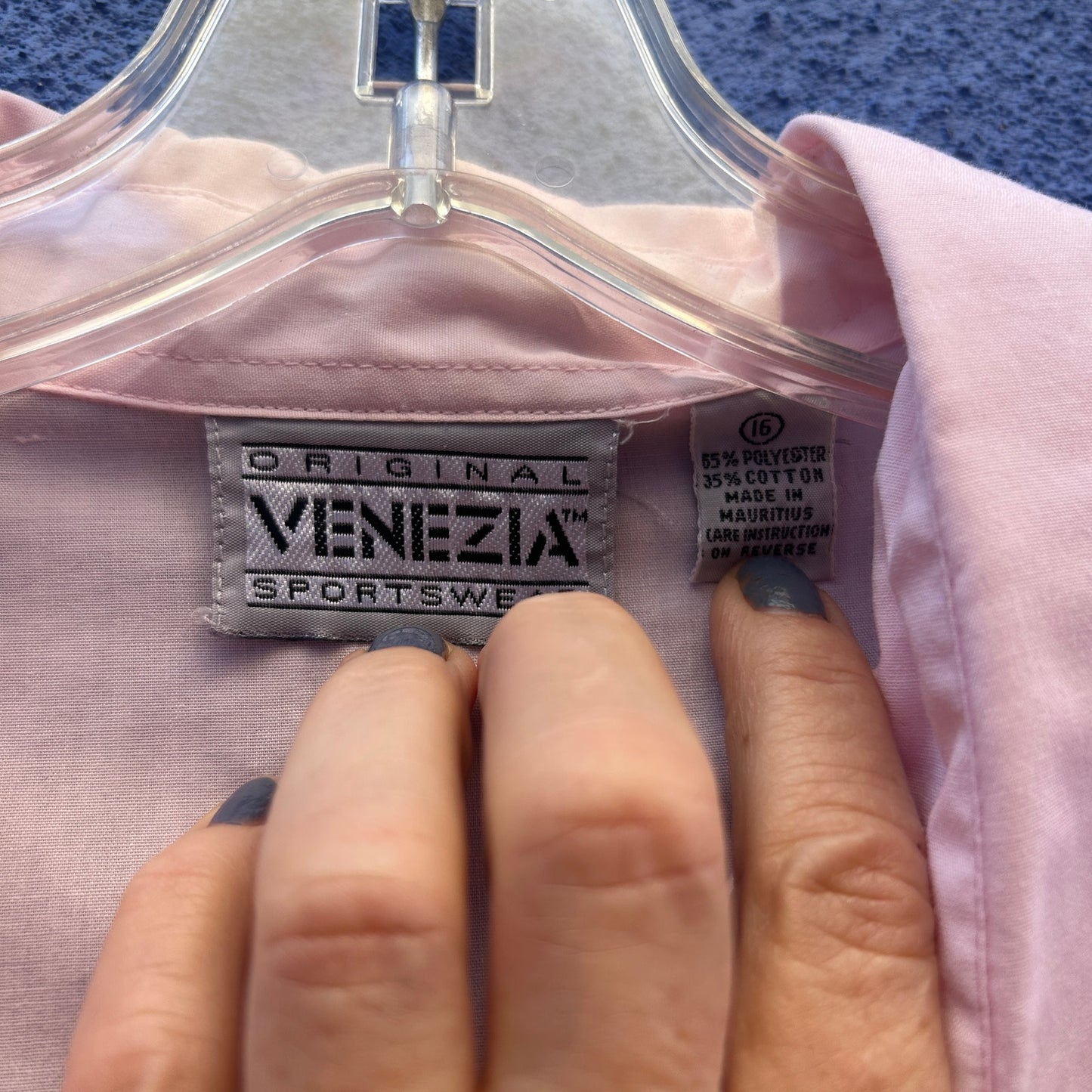 vintage 80s venezia pink button up