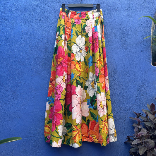 mara hoffman tulay tencel linen blend floral maxi skirt