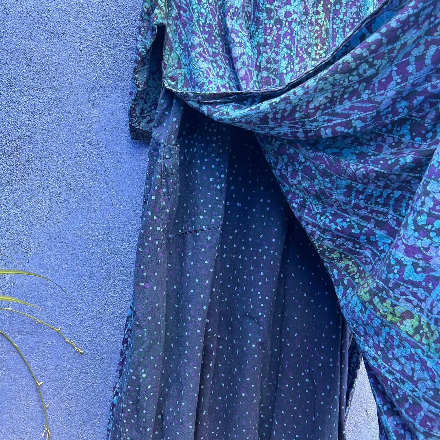 spirit of courage blue batik maxi dress