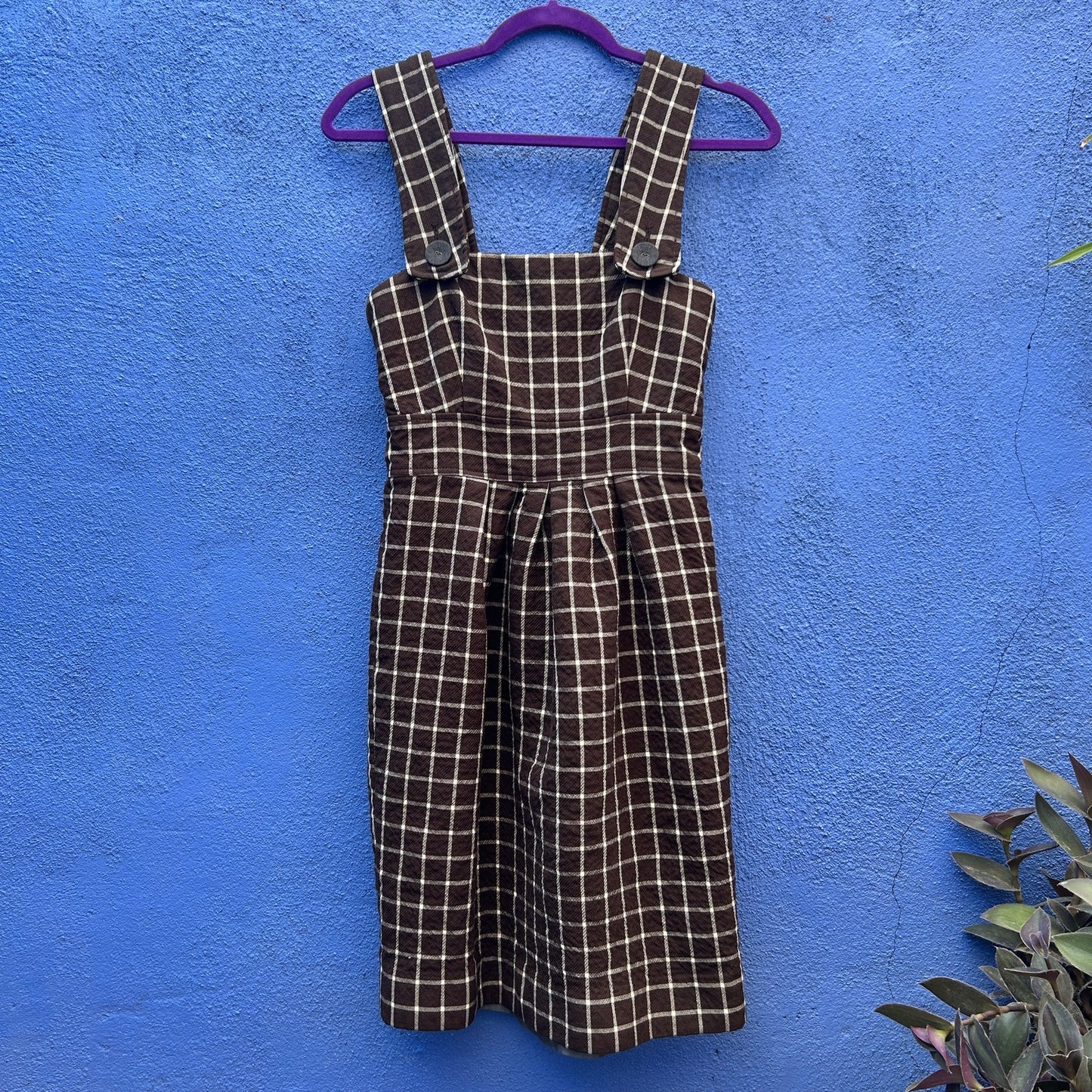 orla kiely convertible plaid wool blend shift dress