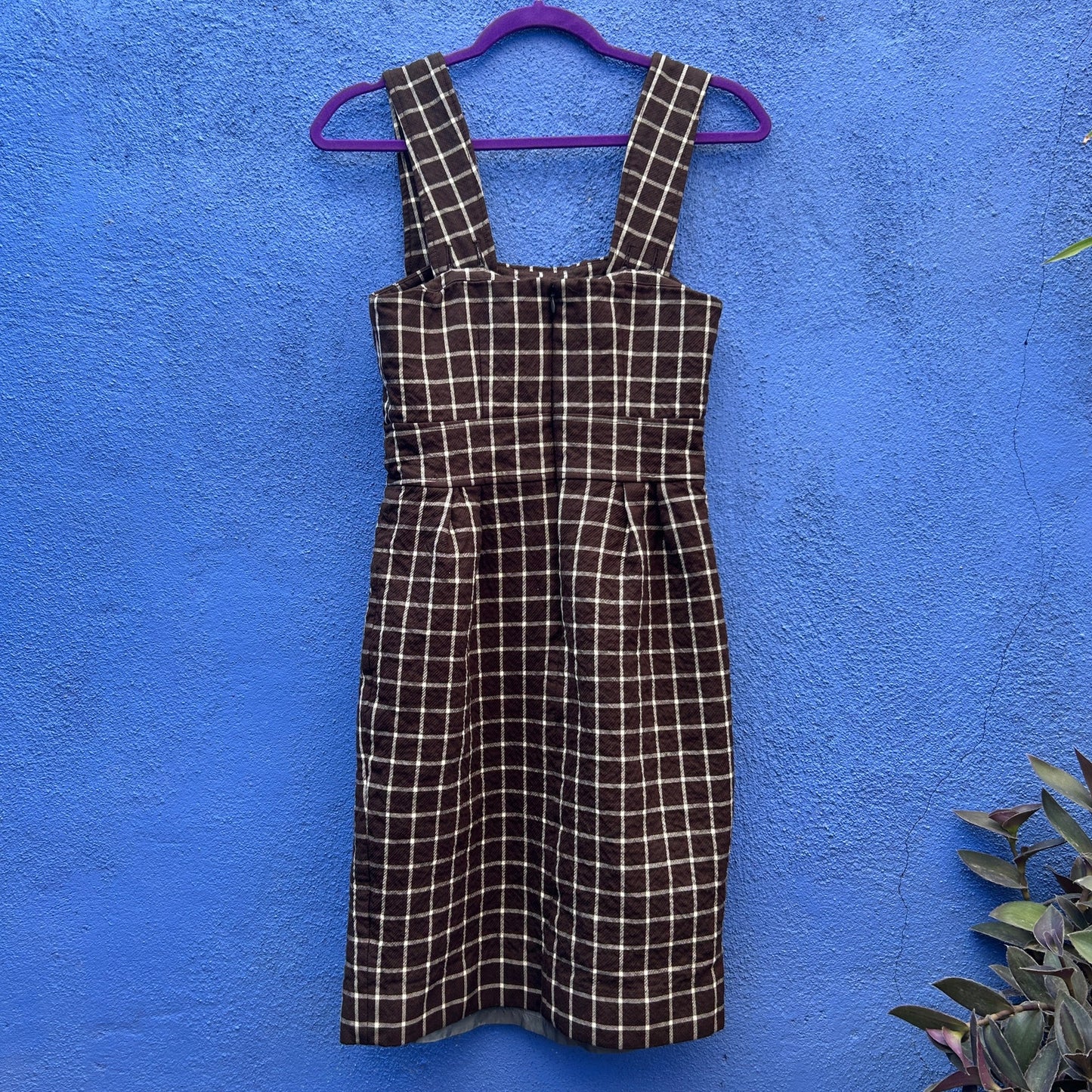 orla kiely convertible plaid wool blend shift dress