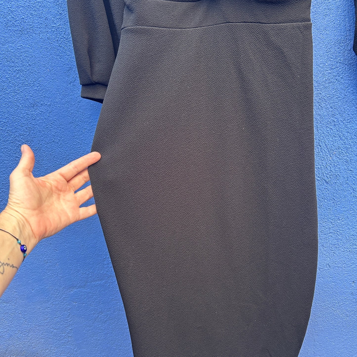 boohoo surplice poof sleeve midi dress