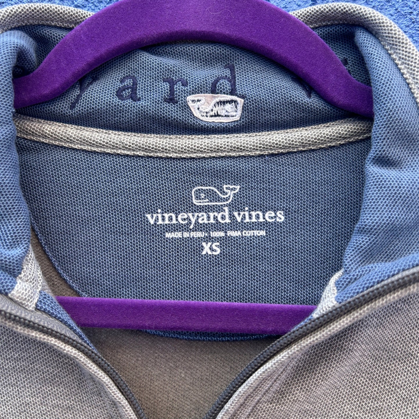 Men's Vineyard Vines Gray Pima Cotton California Bear Pop Over