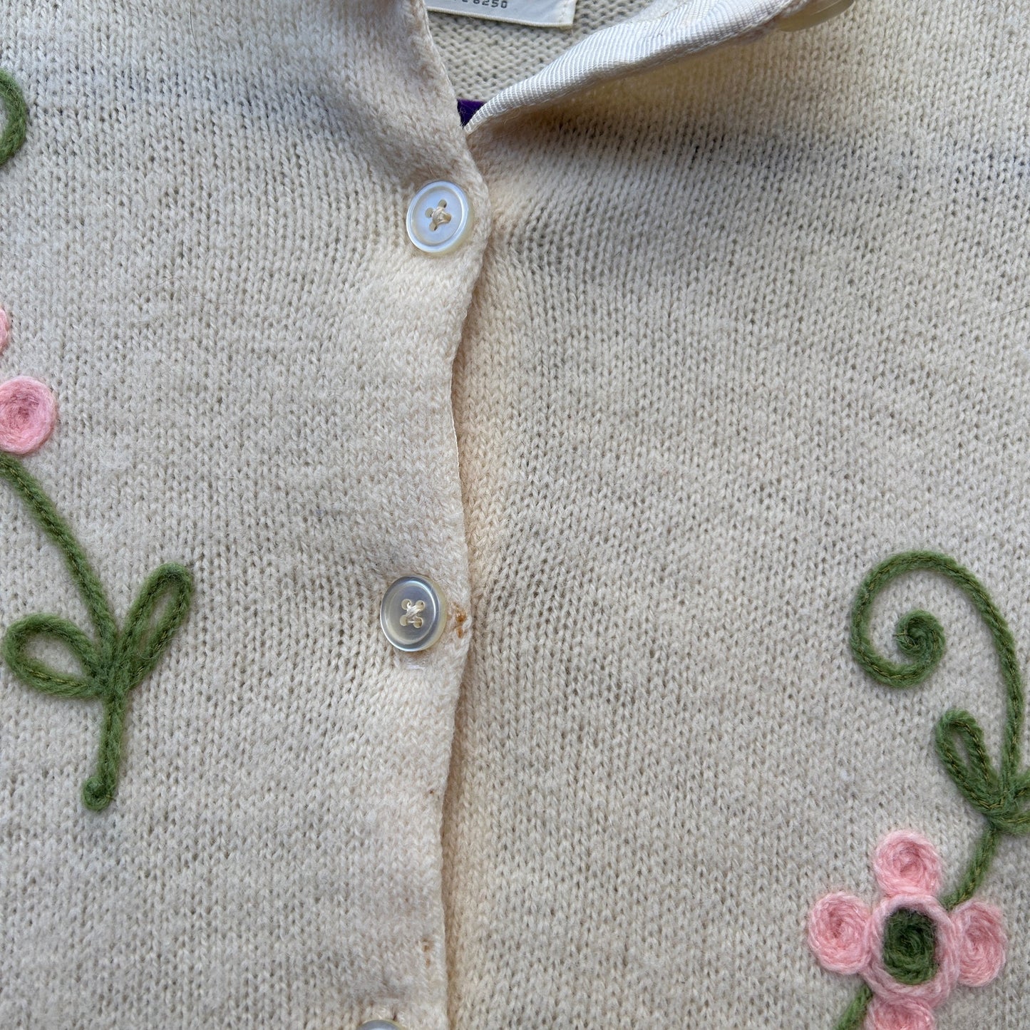 vintage 50s 60s russ wool embroidered cardigan