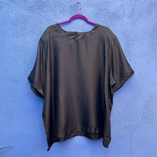 vintage 80s 90s maurada black silk top