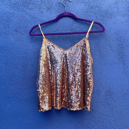 allegra k rose gold sequined cami