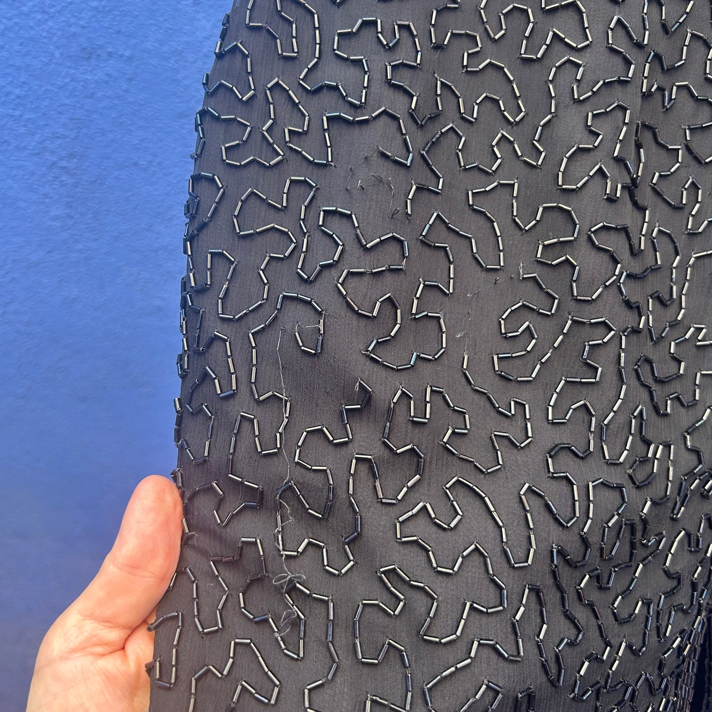 vintage laurence kazar beaded silk cocktail dress