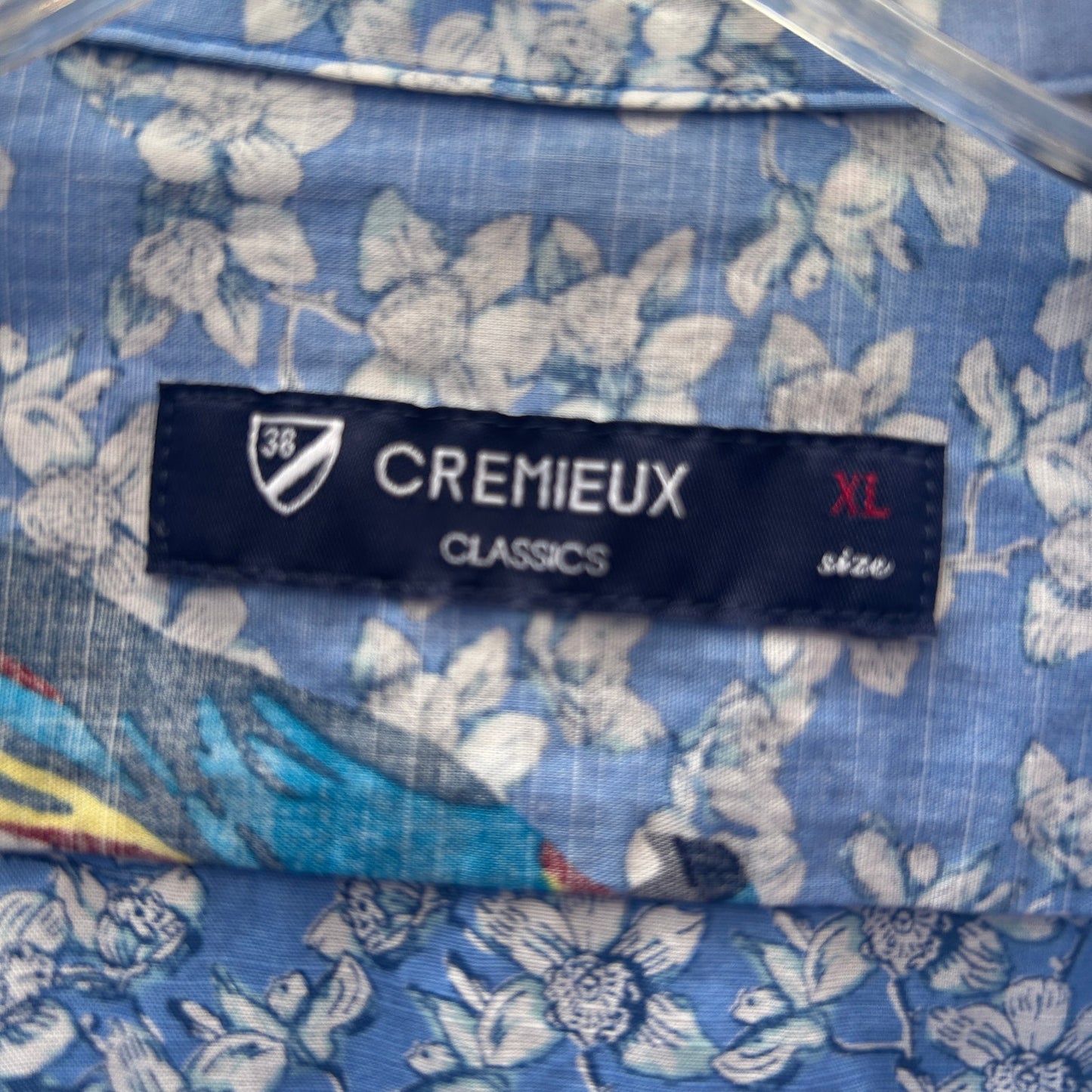 cremieux parrot and floral print short sleeve button up