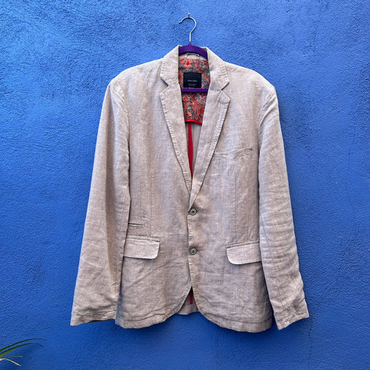 zara man basic linen blazer