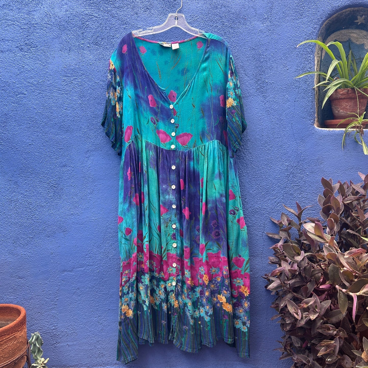 vintage 90s la cero rayon market dress