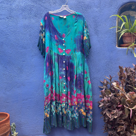 vintage 90s la cero rayon market dress