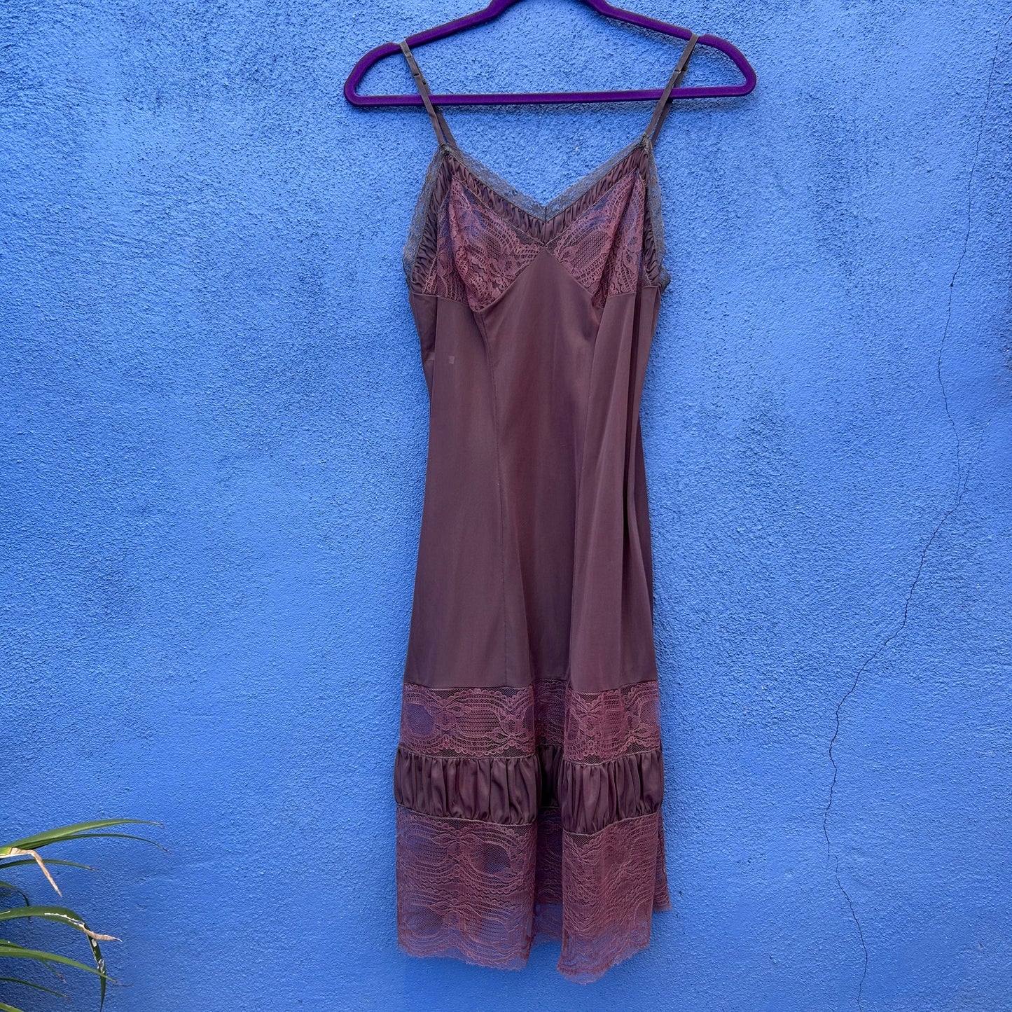 vintage 60s eggplant slip