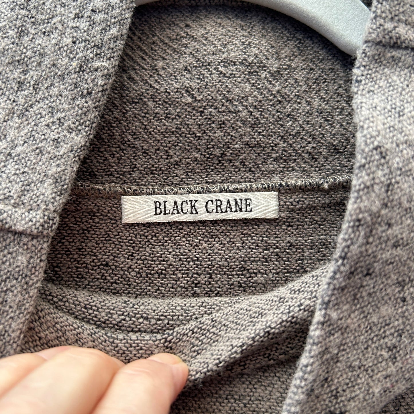 black crane wool and linen blend lagenlook sack dress