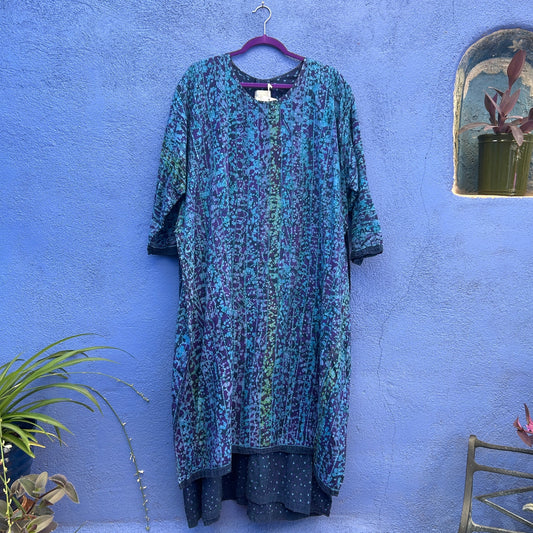 spirit of courage blue batik maxi dress